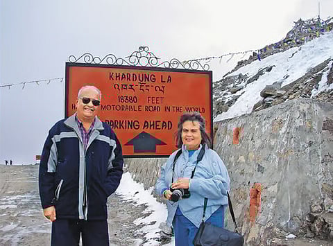 Colleen Gantzer (right) with her partner, Hugh (left)
