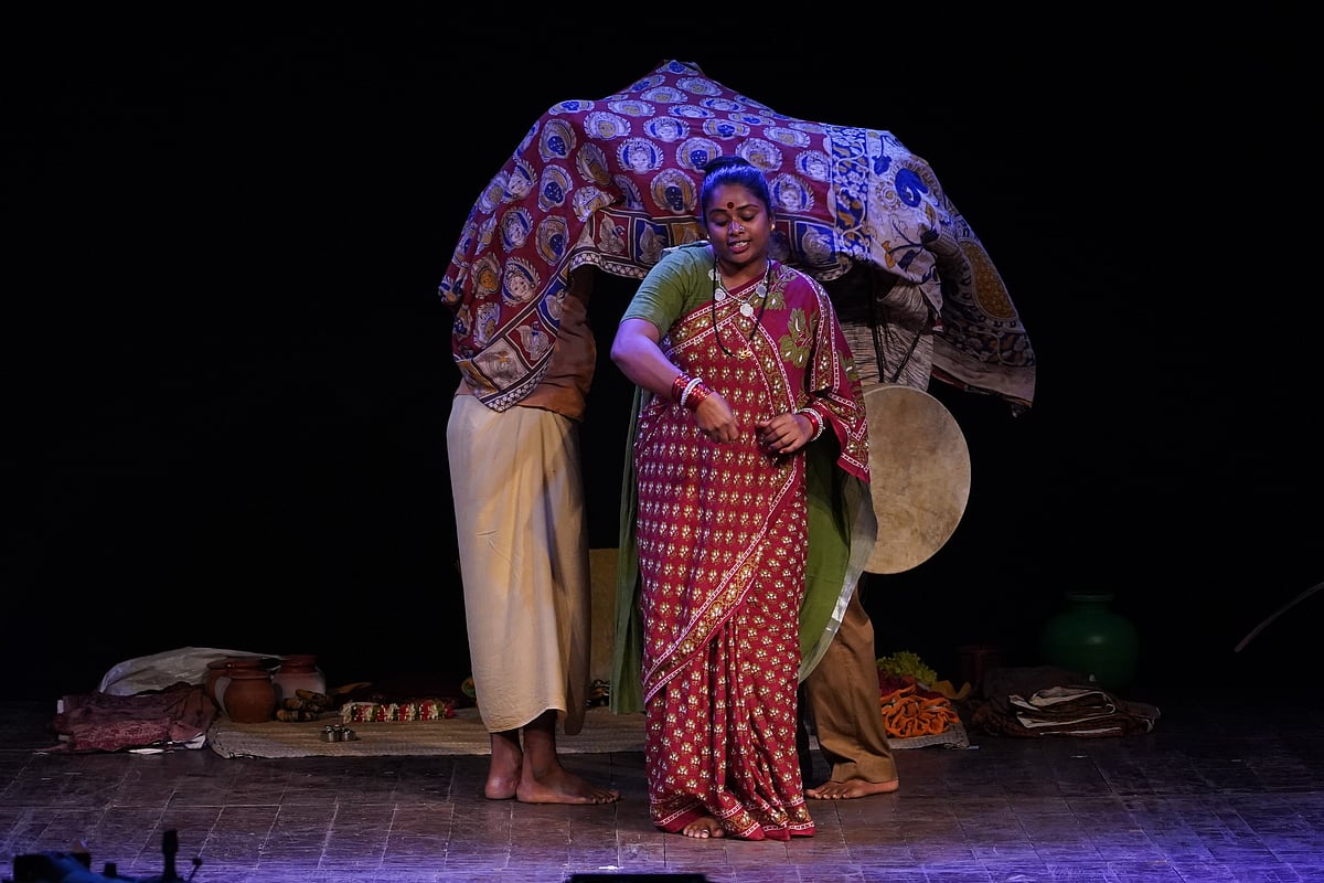 A Dklakatha Devikavya performance at the “Literature Live! The Mumbai LitFest” in 2023