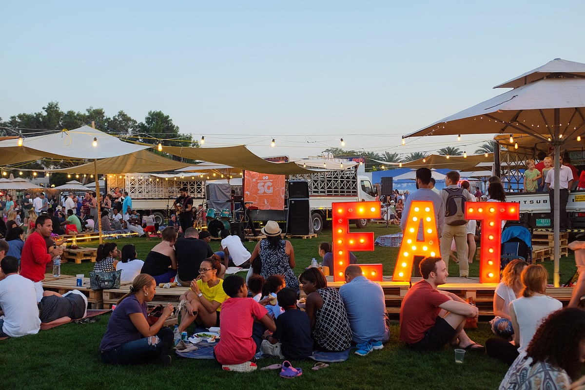 People at a food festival