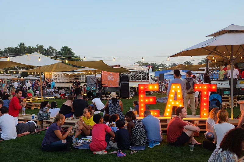 People at a food festival