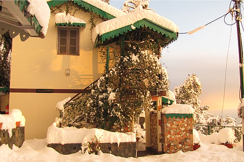 The La Villa Bethany is an old English cottage nestled in an acre of wooded area of Landour