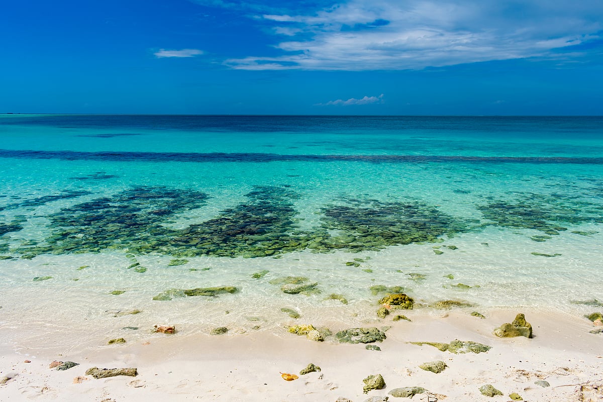 The shallow waters of the North Malé Atoll