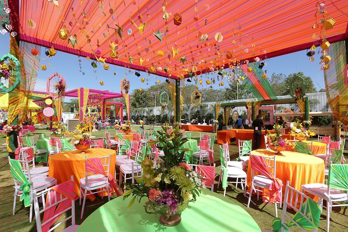 Mayur_Mehta/Shutterstock : A Rajasthani-themed wedding venue in Bengaluru, India