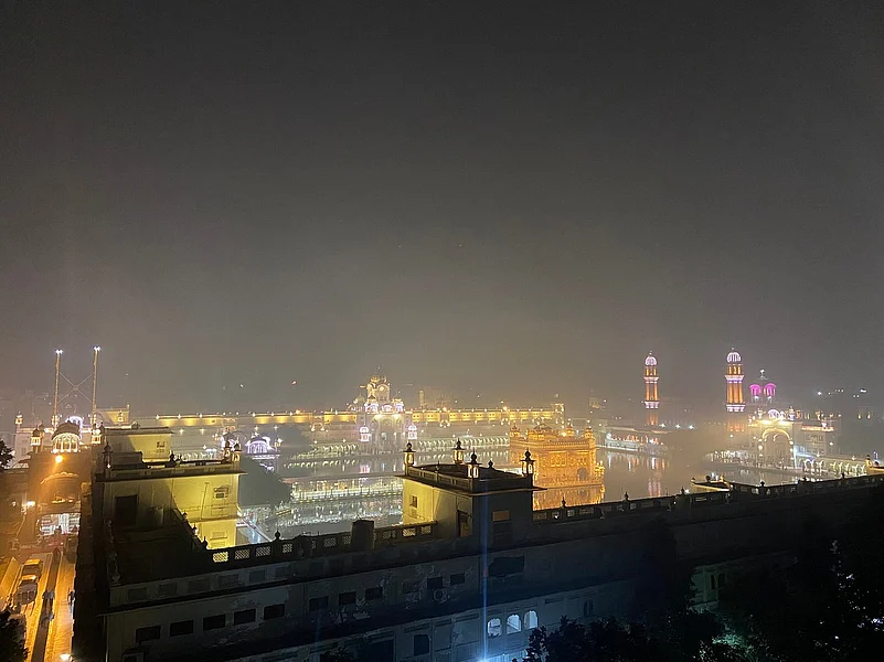 The Golden Temple at night as seen from the 4N Homestay