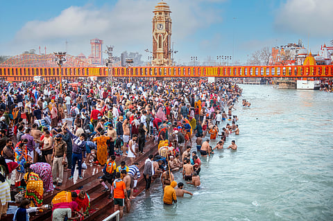 Crowds throng the Maha Kumbh Mela