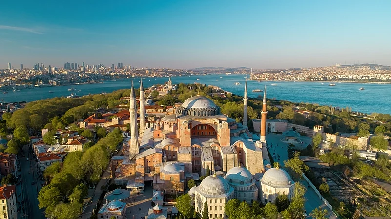 A view of the Hagia Sophia in Istanbul