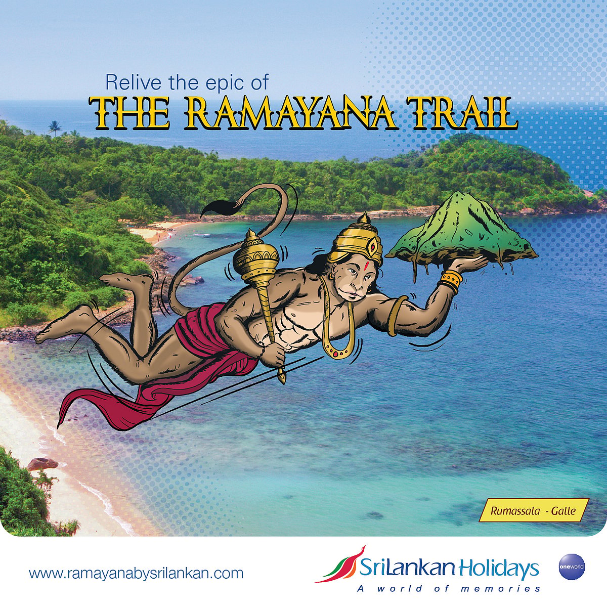 Rumassala Hill, where a piece of the Himalayas is believed to have landed, dropped by Hanuman, is one of the sites on the Ramayana Trail