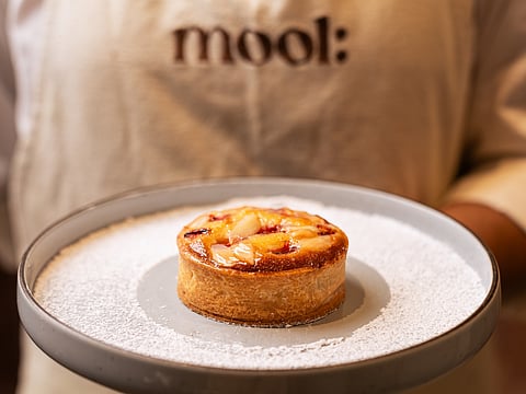 Almond and strawberry flan is on Mool: Kitchen and Bar's winter menu this season