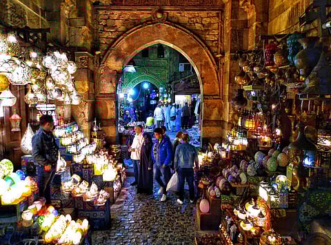Inside Khan El Khalili souq in Cairo