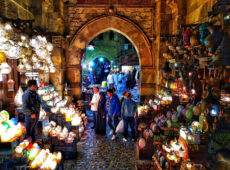 Inside Khan El Khalili souq in Cairo
