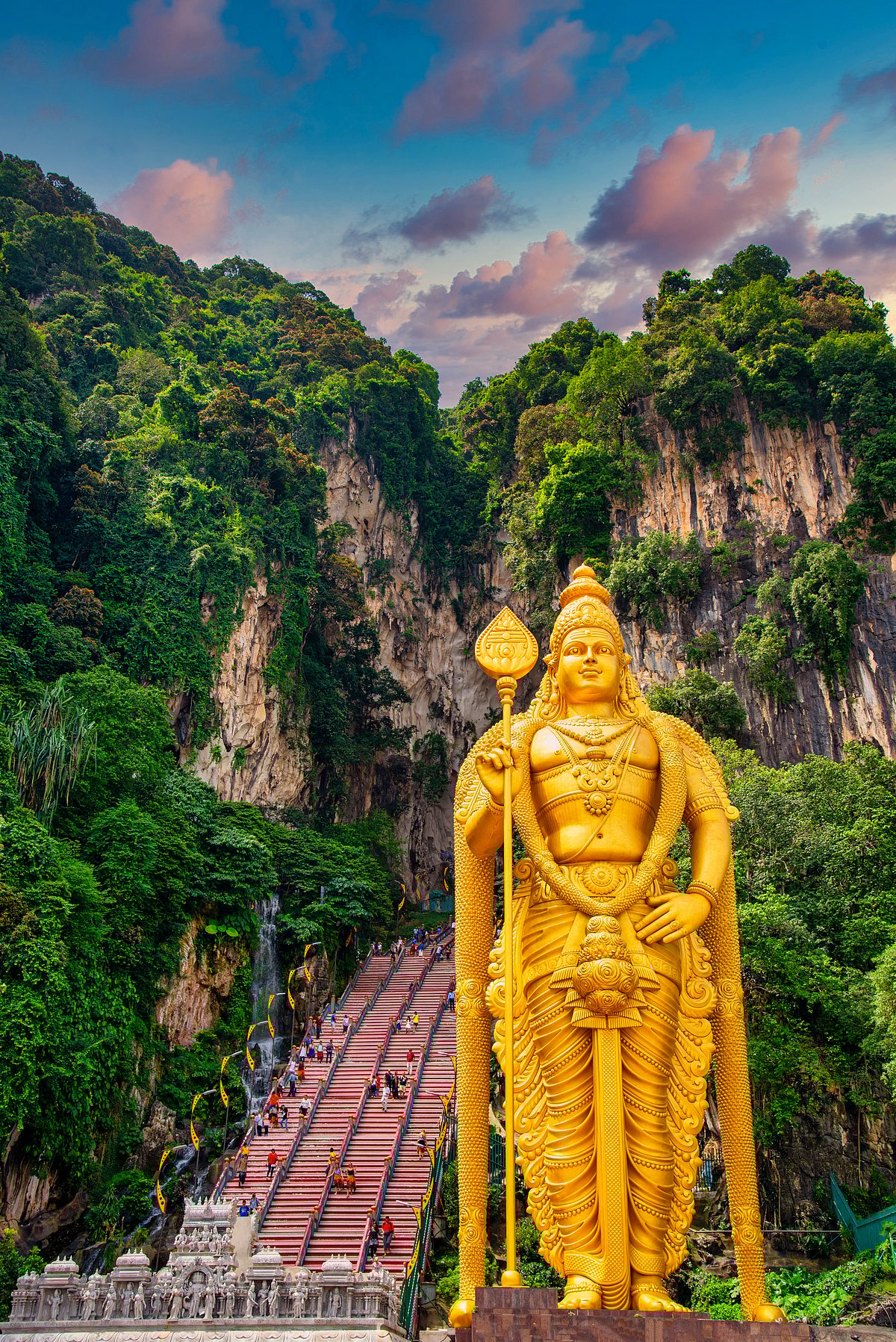 Statue of deity Muragan at the entrance of the Batu Caves in Kuala Lumpur, Malaysia