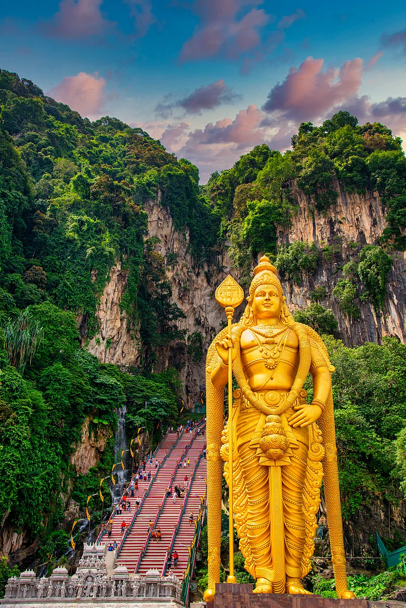 Statue of deity Muragan at the entrance of the Batu Caves in Kuala Lumpur, Malaysia