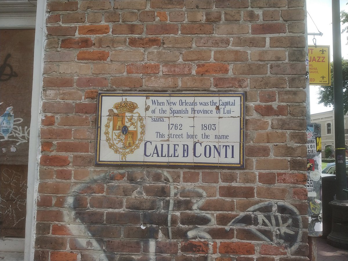 A plaque in the French Quarter of New Orleans