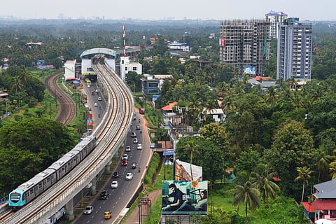 An aerial view of Kochi. One of the routes being considered for the "City Tour" is from Madhava Pharmacy to Fort Kochi through MG Road
