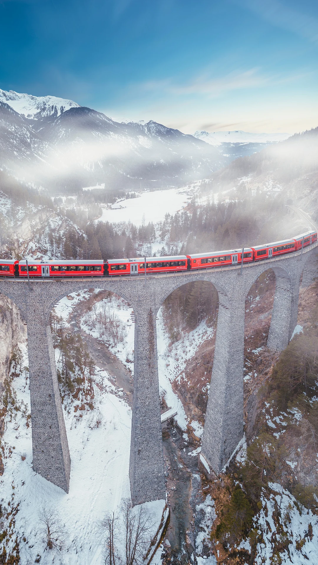 A stunning view of the Glacier Express, Switzerland