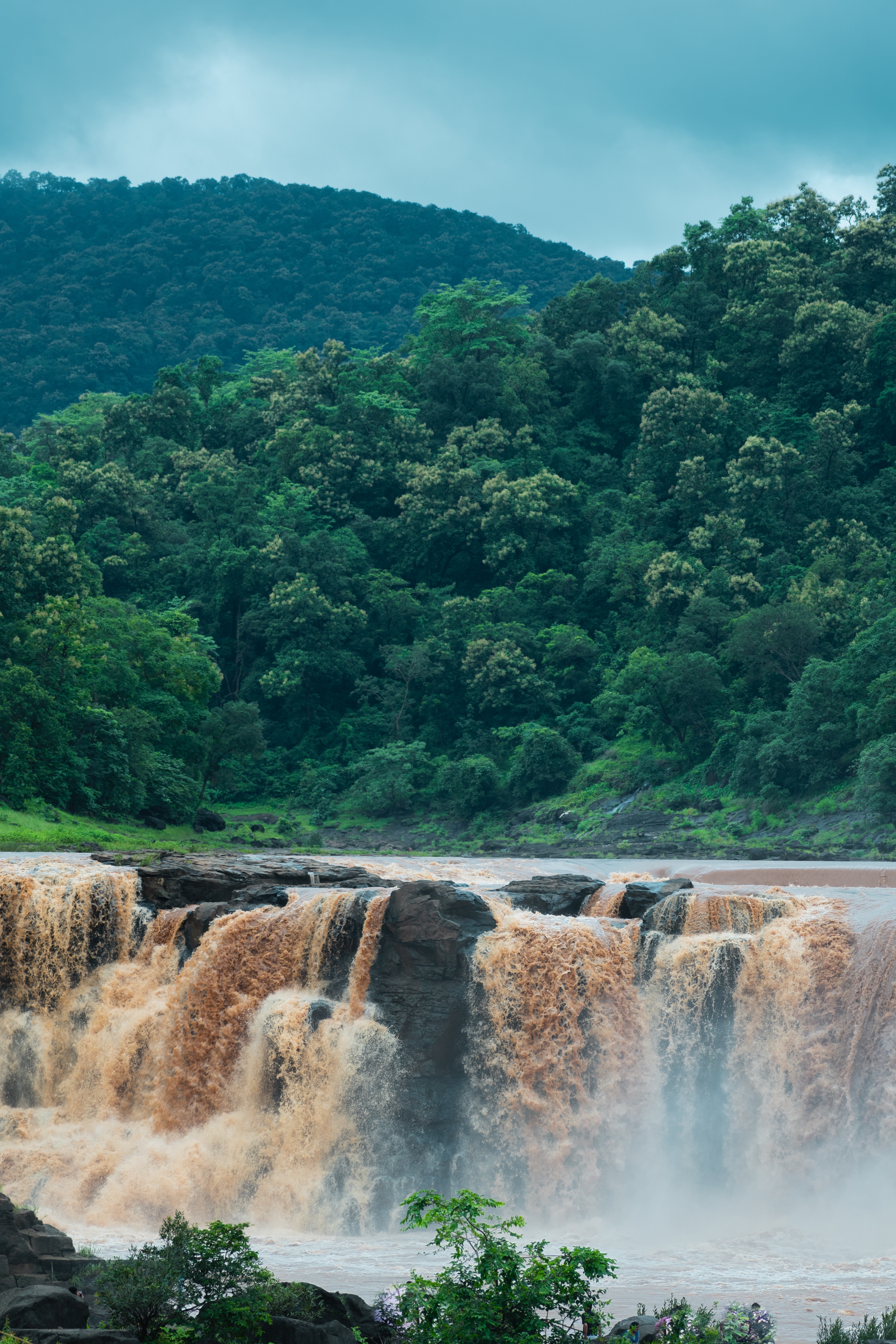A view of the Gira waterfall in Waghai, Saputara
