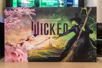 chingyunsong/Shutterstock : A promotional standee for the 2024 movie Wicked in Bangkok, Thailand