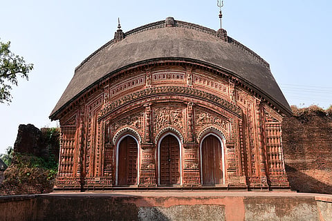 One of the four Char Bangla temples at Baronagar in Murshidabad
