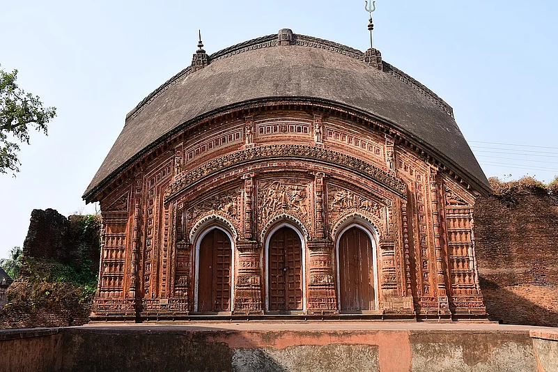 One of the four Char Bangla temples at Baronagar in Murshidabad