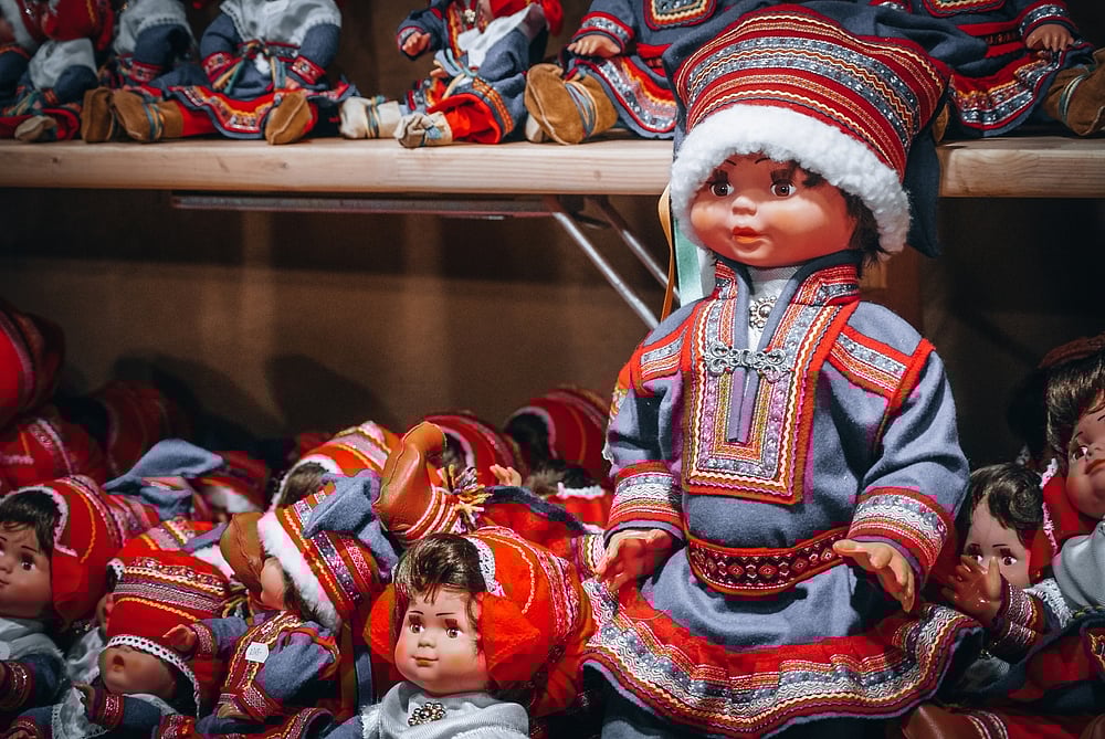 Traditional dolls at Oslo Christmas market
