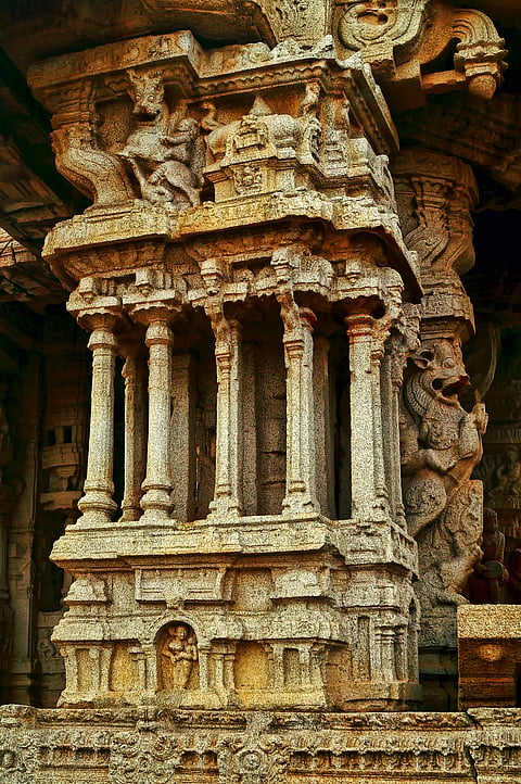 Some of the musical pillars of the Vijaya Vitthala Temple