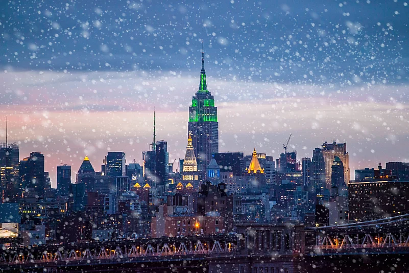 Snow fall in New York City
