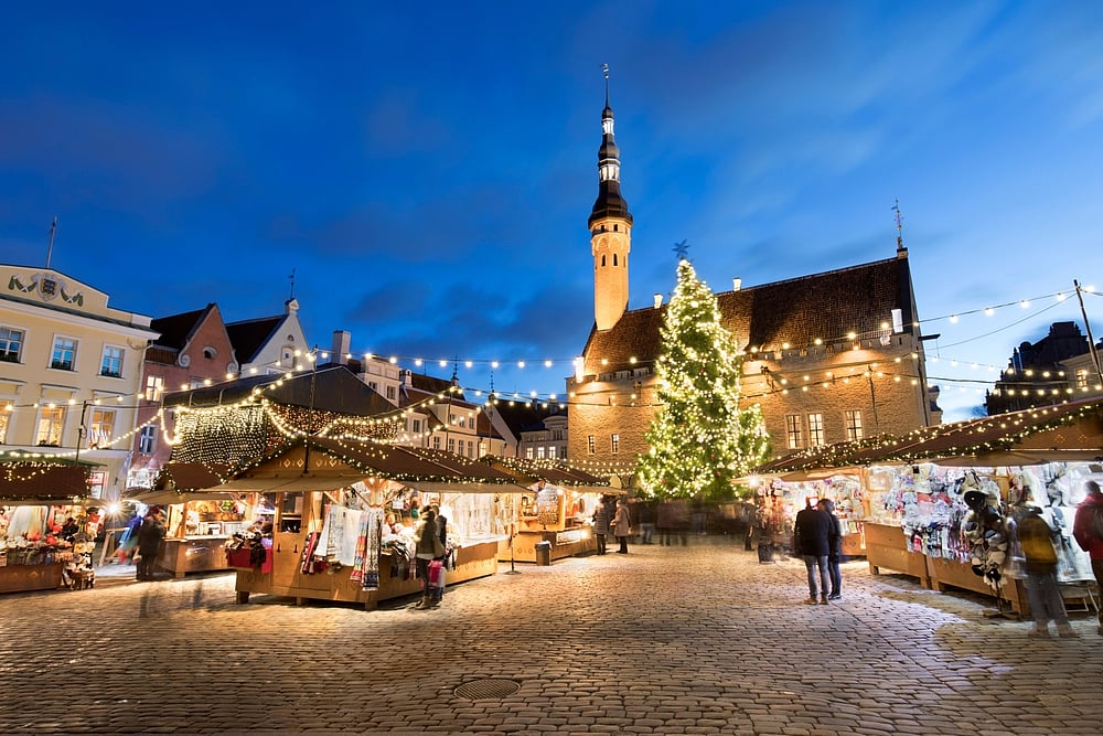 Christmas market in the Town Hall Square, Old Town, Tallinn