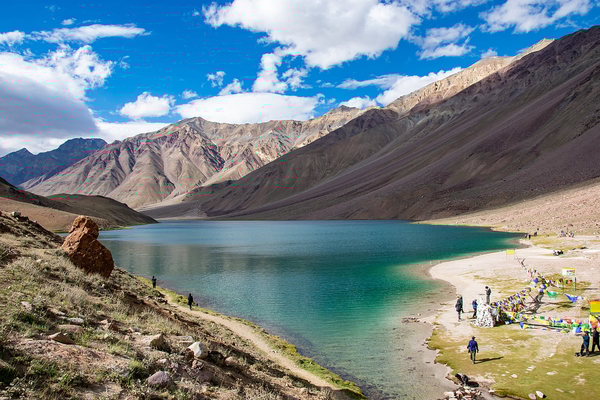 Shutterstock : Chandratal is a lake in the upper Chandra valley of the Lahul and Spiti district of Himachal Pradesh,