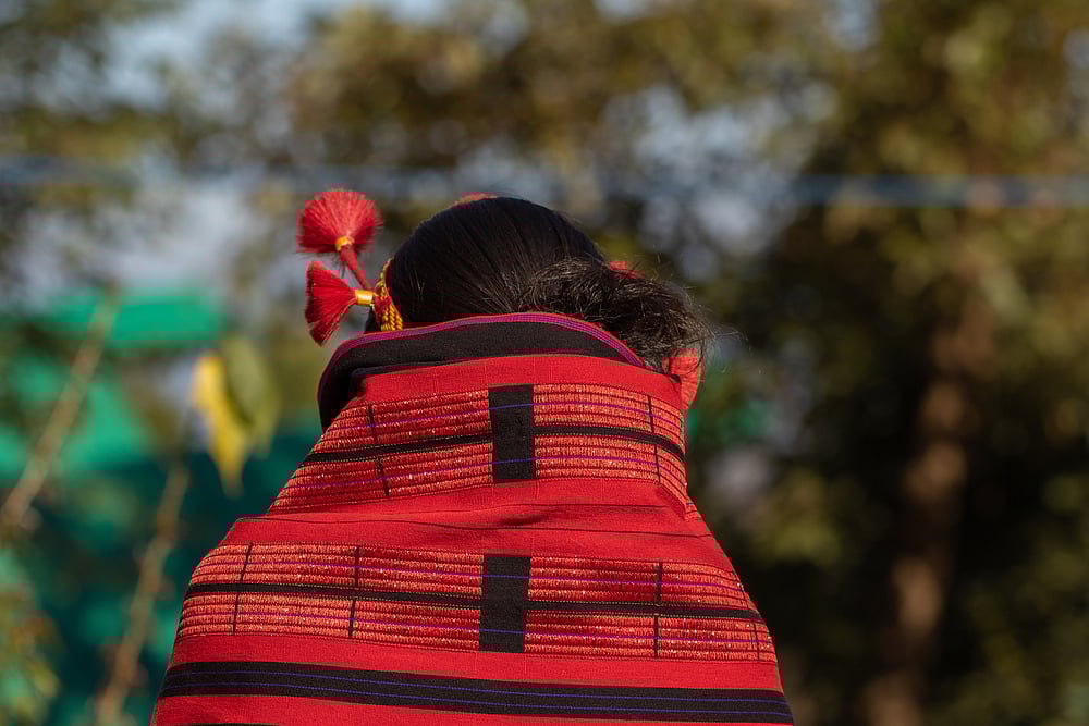 Naga woman wearing a traditional Naga shawl