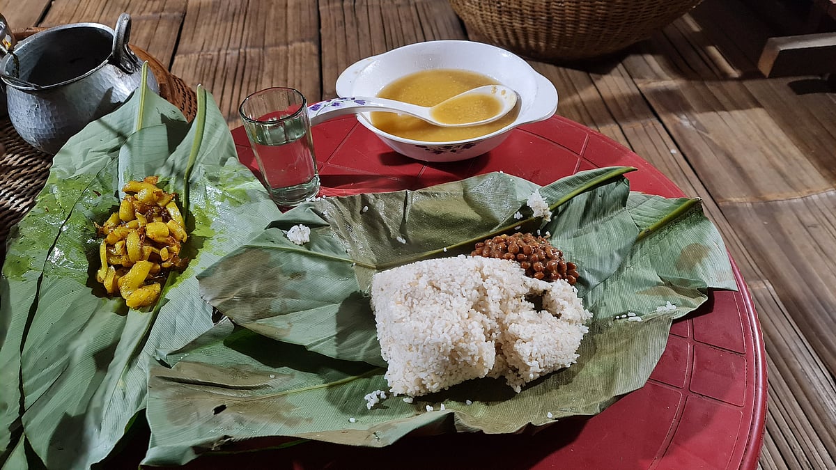 A traditional food platter from  Arunachal Pradesh