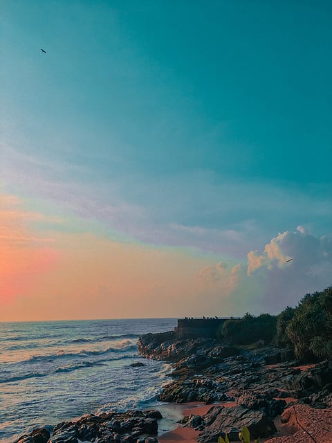 The Bekal Fort of Bekal Beach at sunset