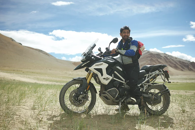 Sadh did a 5288-kilometre solo expedition on his trusted Triumph Tiger 1200cc motorcycle to Leh - Amit Sadh