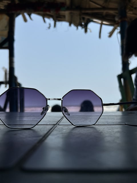Sunglasses on a table in Digha Beach