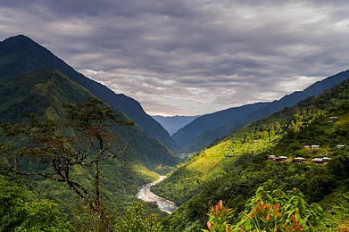 Shutterstock : A panoramic view of Mechuka, in Arunachal Pradesh