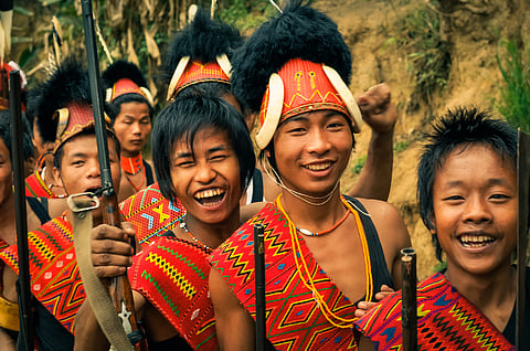 Young boys at traditional Aoleang festival in Mon