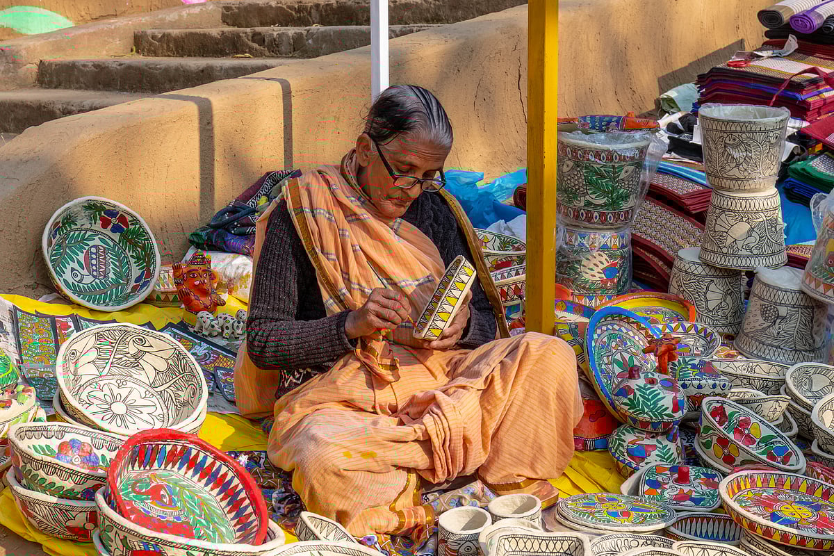 The Haryana Tourism Department organises the Surajkund Crafts Mela  at Faridabad every year