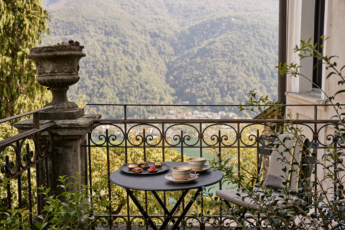 View from the balcony of a room at Relais Castello di Morcote