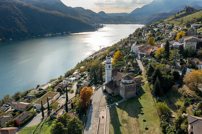 Vico Morcote is a municipality in the district of in the Lugano in the canton of Ticino in Switzerland - Shutterstock
