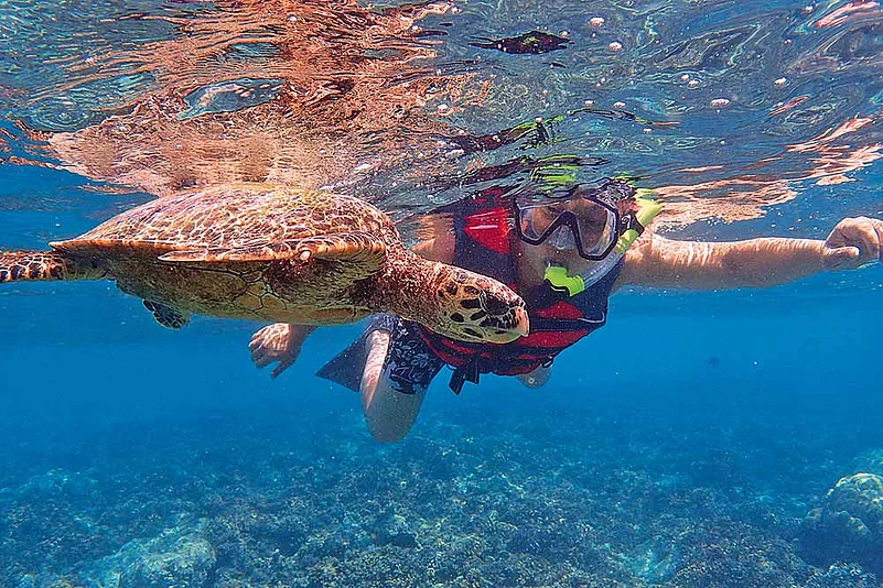 Wong holidaying in Baros, Maldives