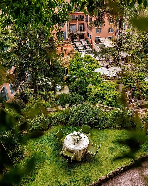 The beautiful Hotel de Russie is a destination in itself