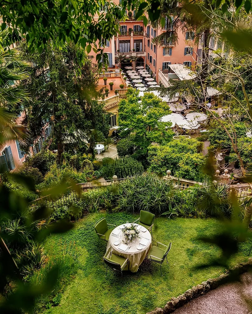 The beautiful Hotel de Russie is a destination in itself