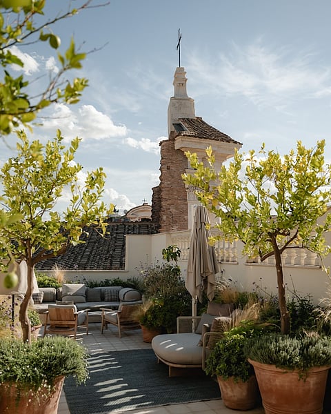 Beautiful in-suite terrace views at Six Senses Rome
