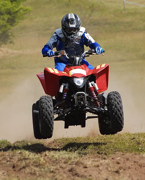 A person on a quad bike