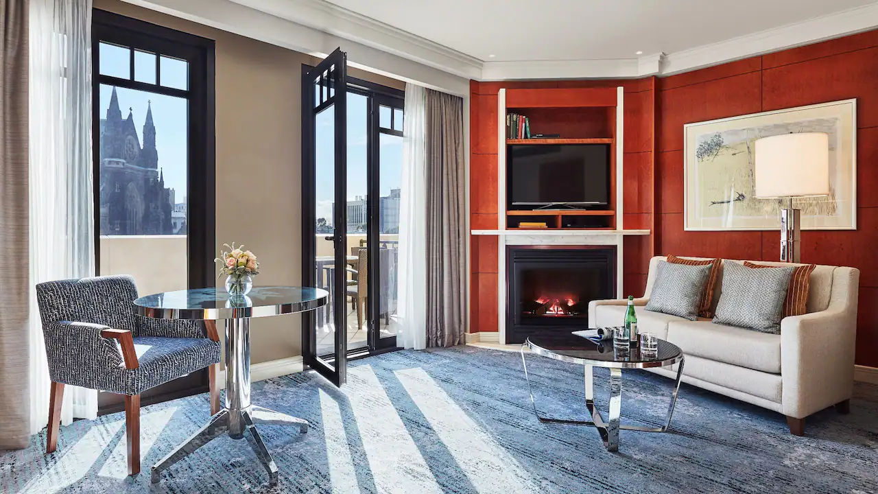The "One Terrace Suite" living area of the Park Hyatt Melbourne