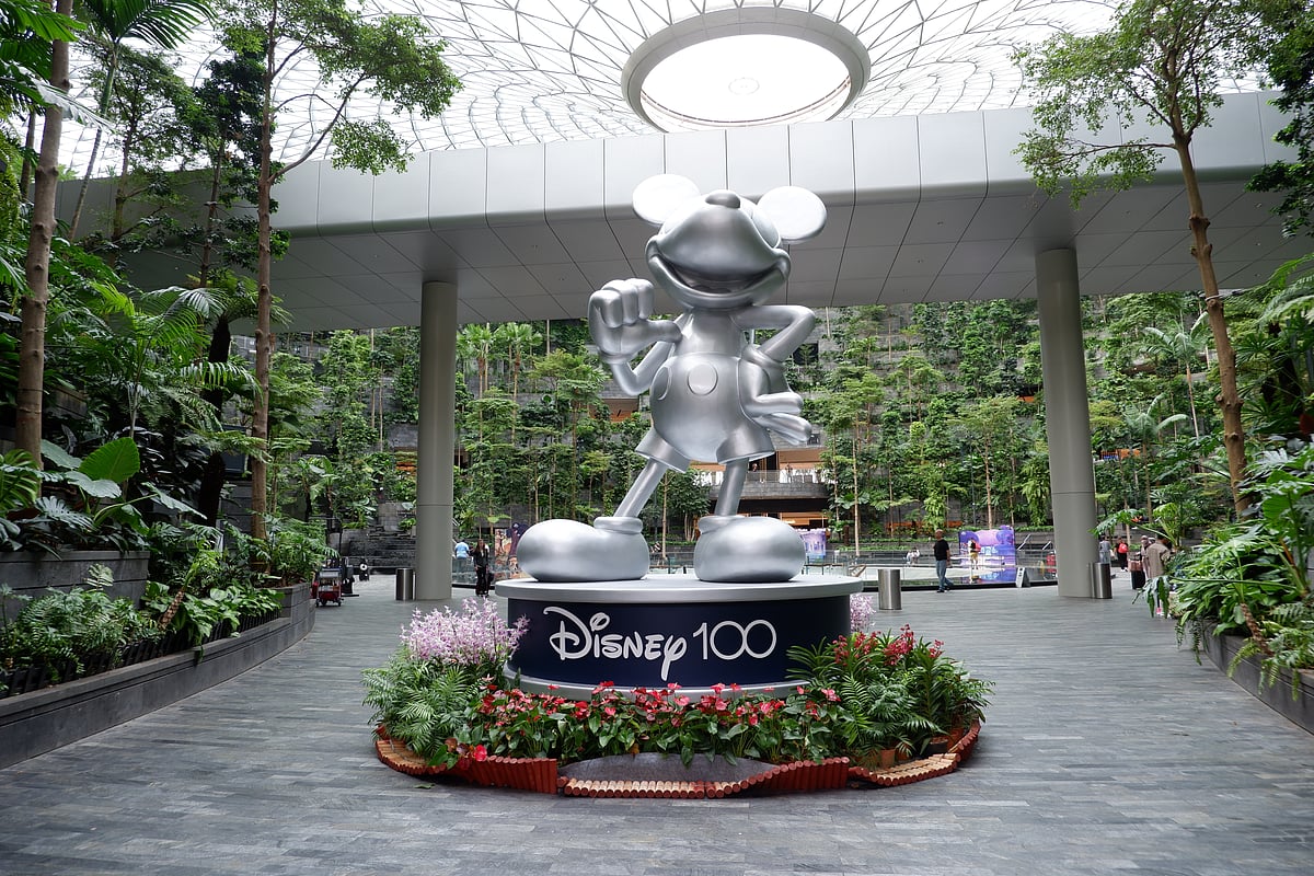 Jewel Changi Airport in Singapore celebrates the 100th birthday of The Walt Disney Company