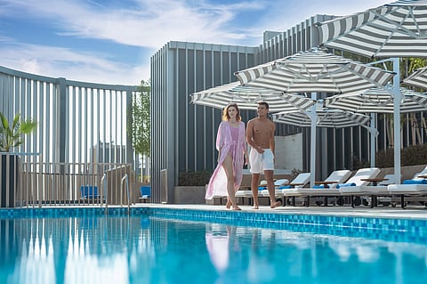 A view of the rooftop pool at Mercure Dubai Deira