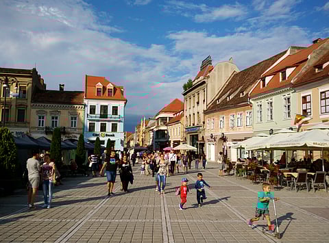 The city centre comes alive in the evening with people gathering to enjoy their precious moments