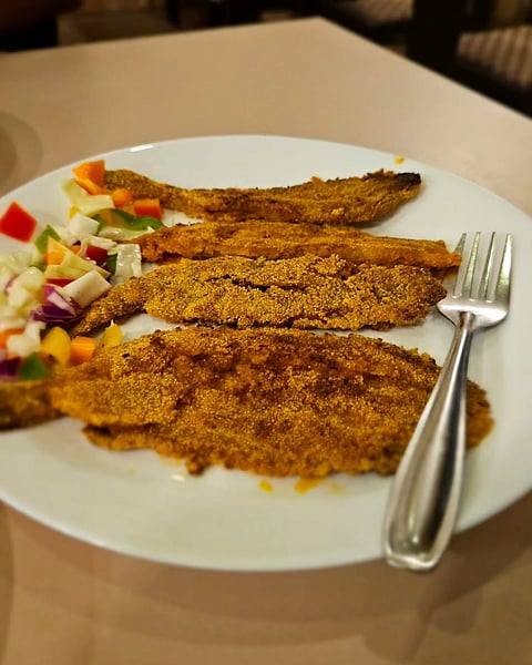 Fish coated in rava and fried
