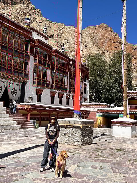 At the stunning Hemis gompa
