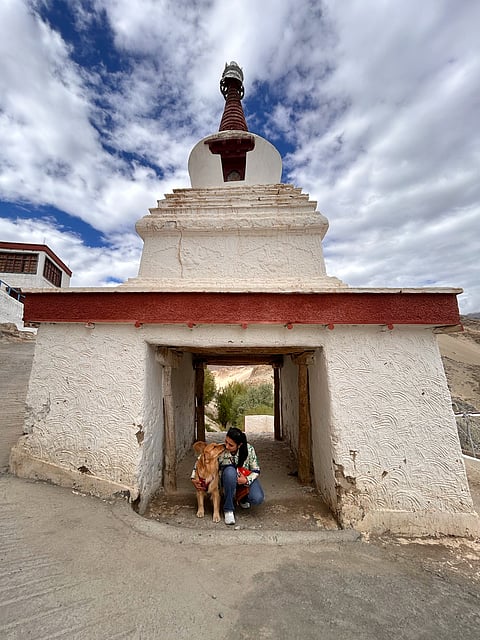 Mommy baby moment at Thiksey